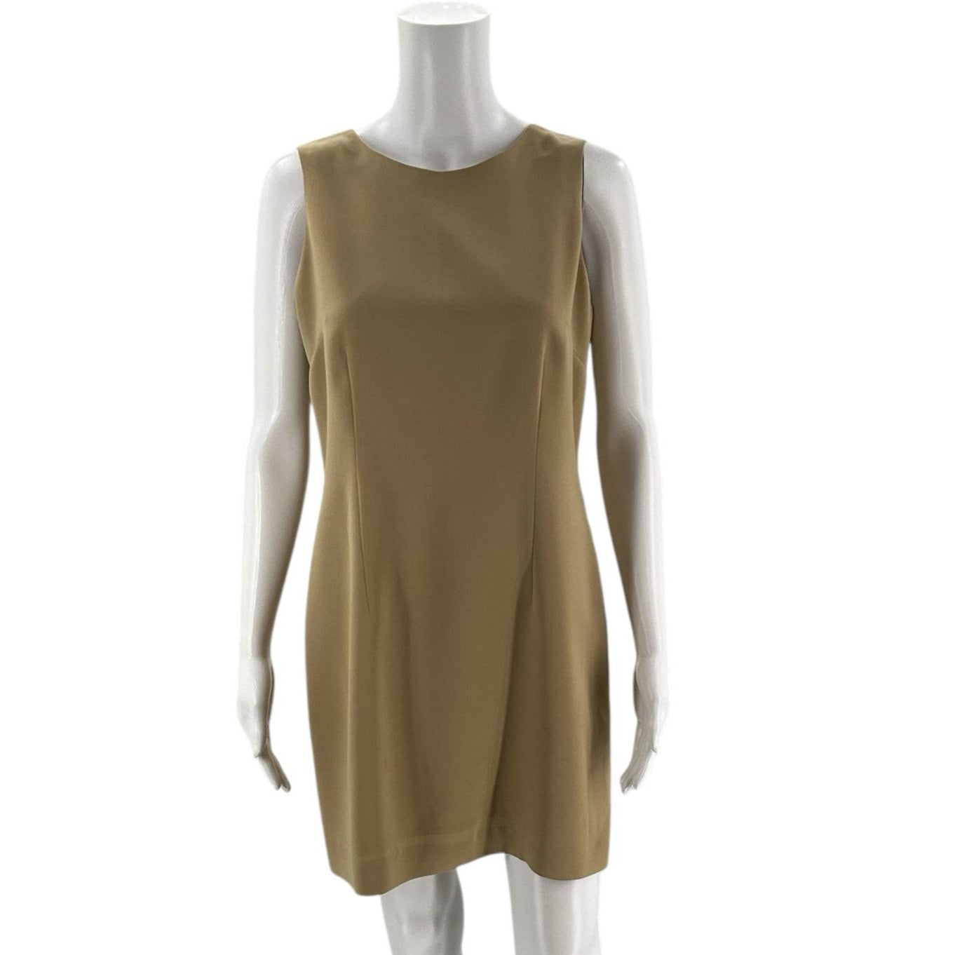 Hannah Beige Solid Pre-Owned Ladies Dress - Size 10 Petite - Margaret’s Fine Consignment
