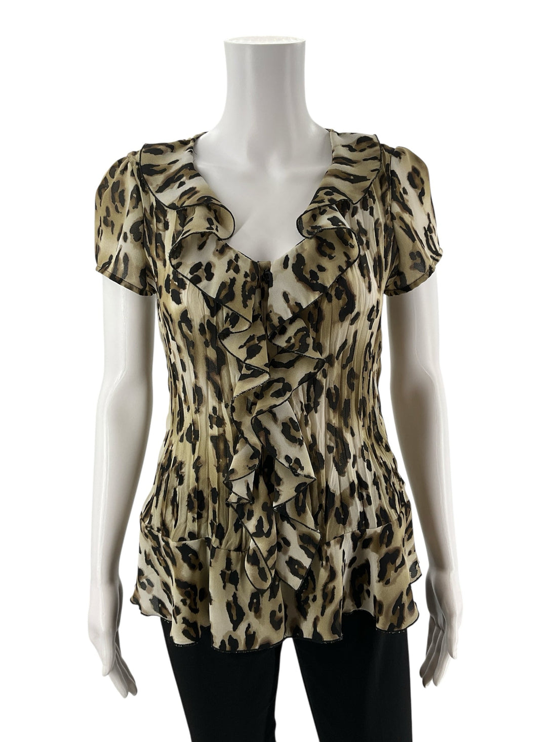 East 5th Brown/Black/Tan Animal Pre-Owned Ladies Top - Size Small Petite - Margaret’s Fine Consignment