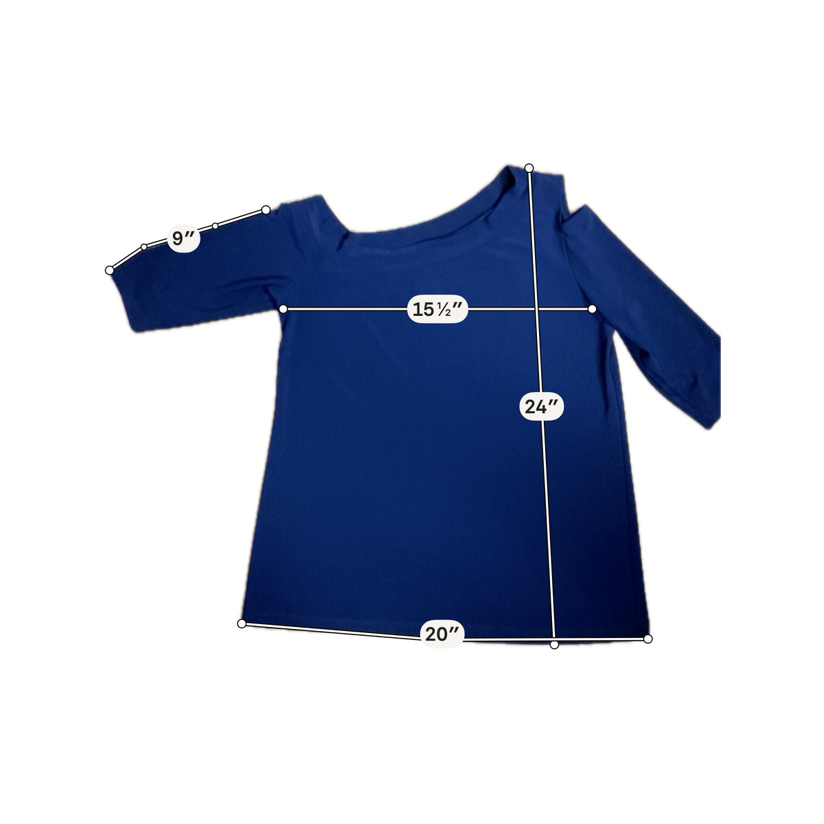 Clara Sun Woo Navy Asymmetric Cold Shoulder Top Size Small - Downstairs