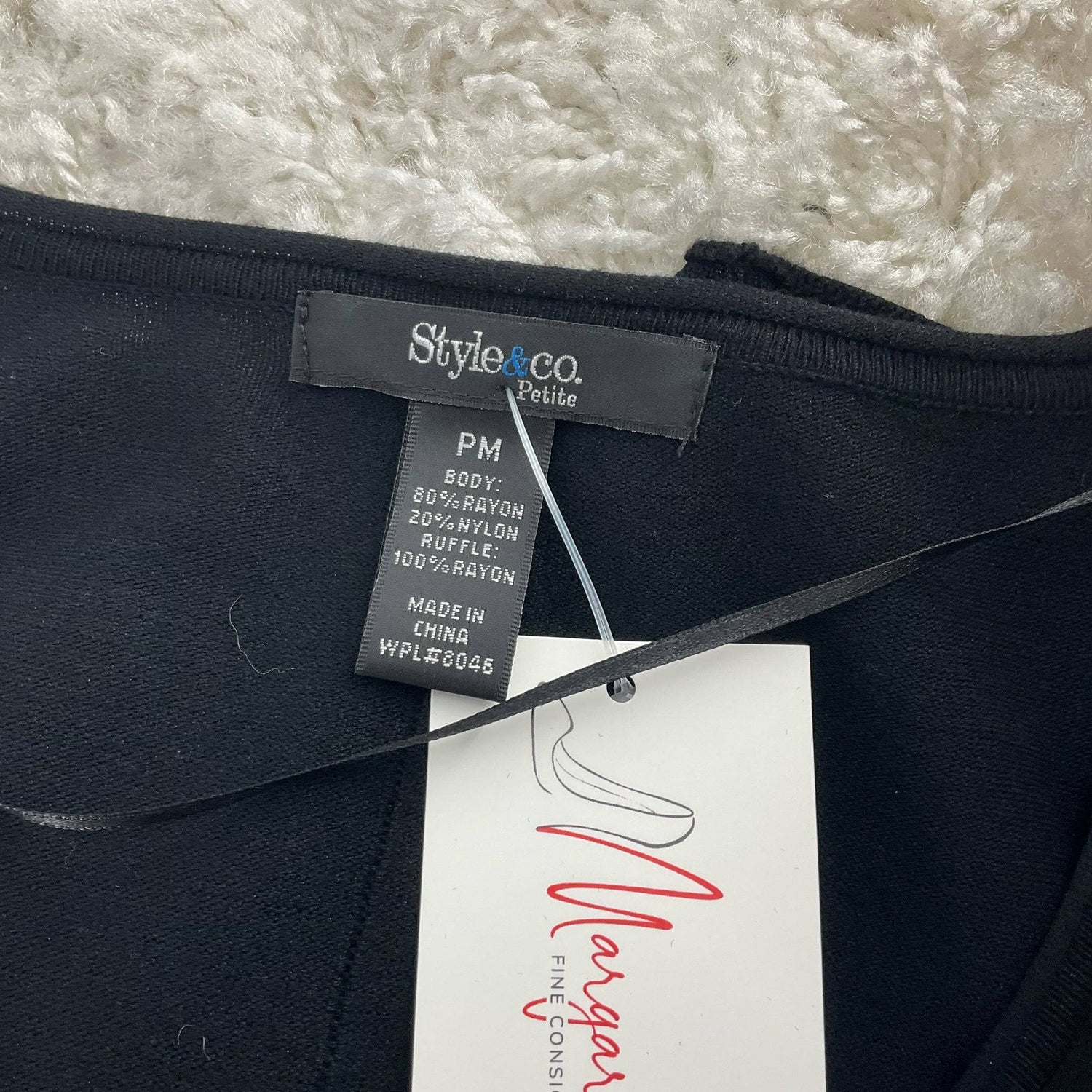 Style &amp; Co Black Solid Pre-Owned Ladies Dress - Size Medium Petite - Margaret’s Fine Consignment