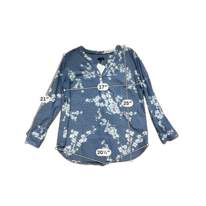 Talbots Petite Floral Polka Dot Chambray Tunic Top Size MP
