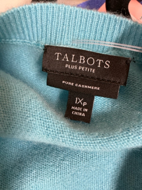 Talbots Aqua Solid Pre-Owned Ladies Top - Size 1X Petite - Margaret’s Fine Consignment