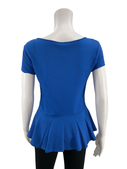 Loft  Blue Textured Top Size Small - rear view