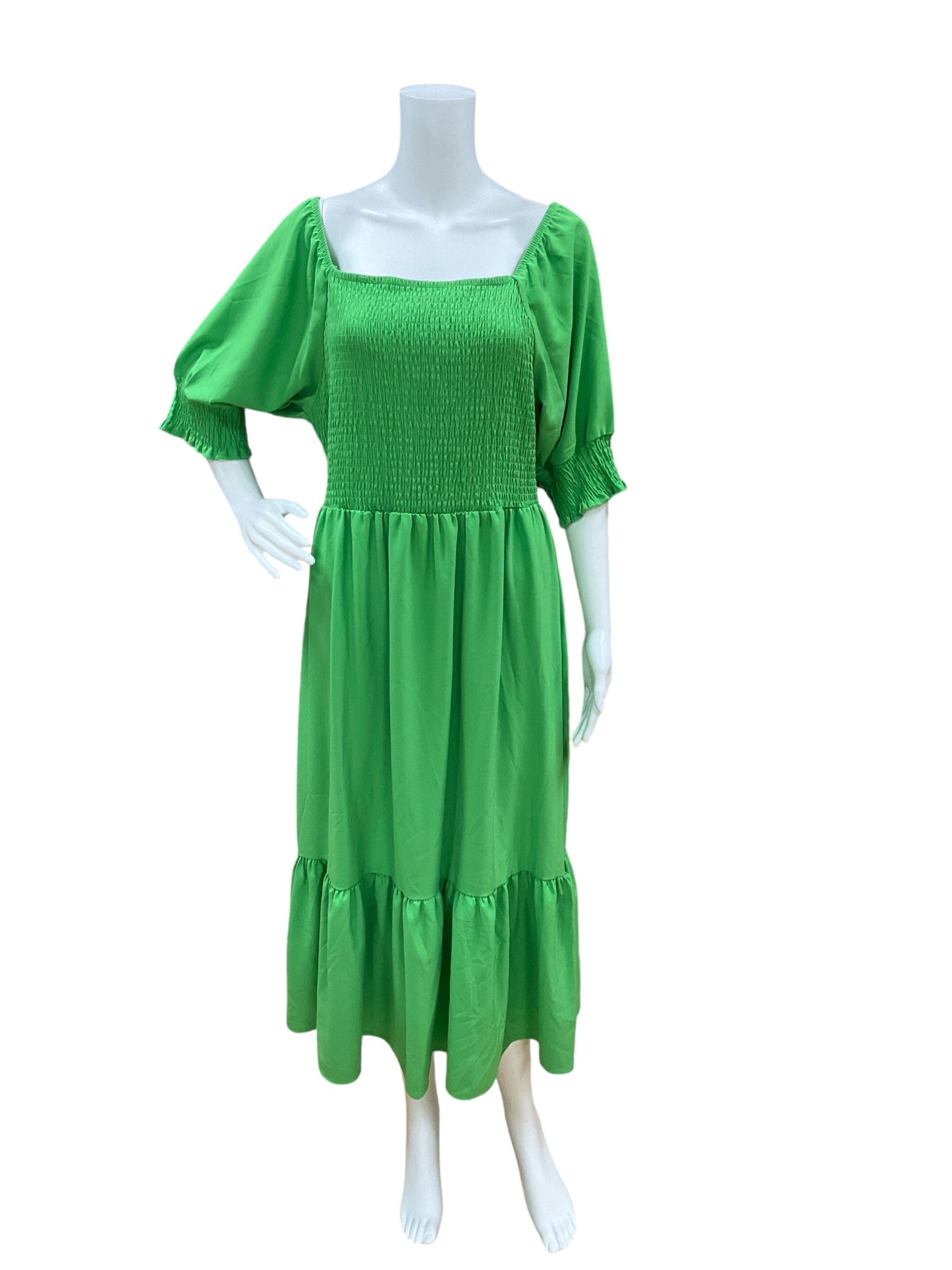 michelle mcdowell Size M Green Solid Dress