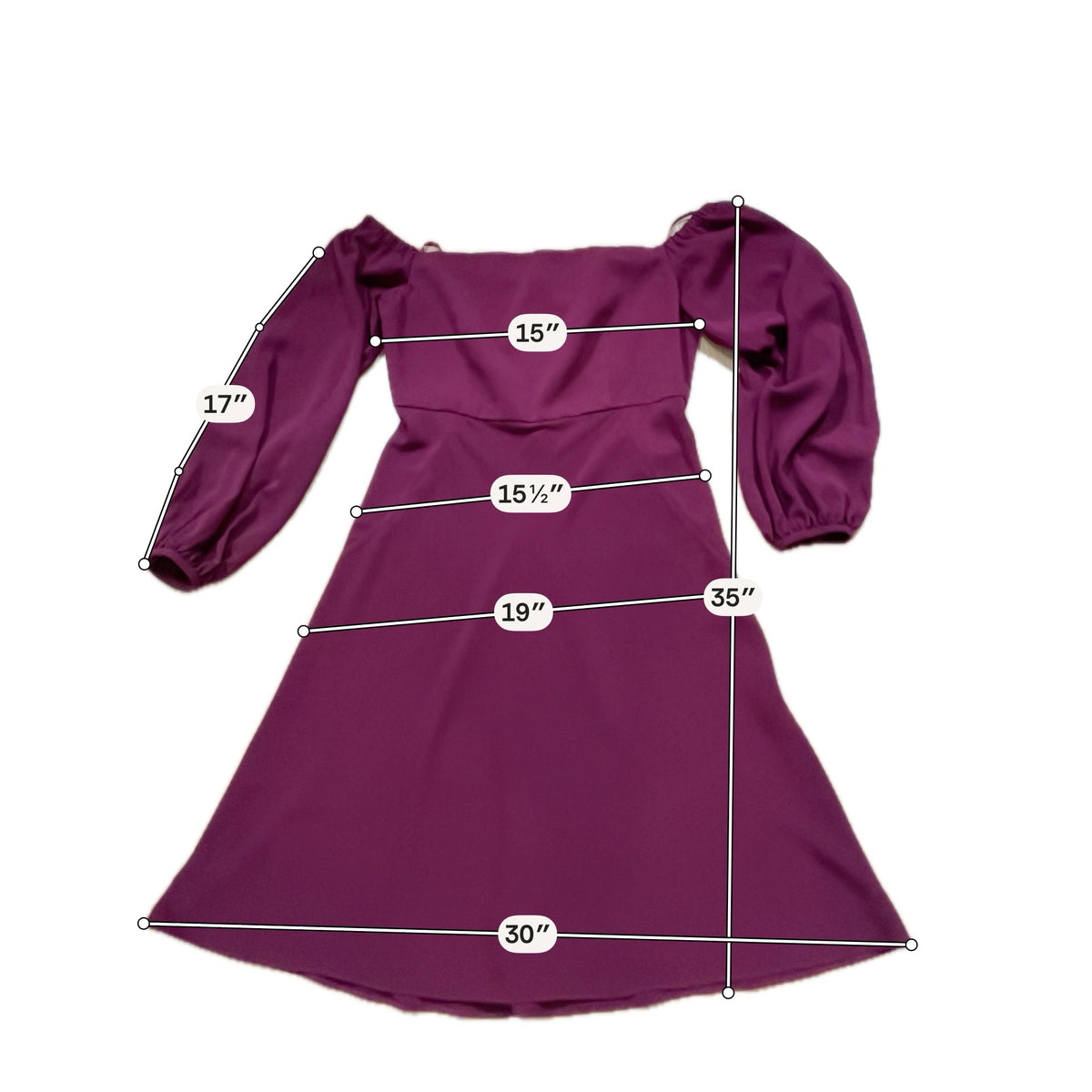 JILL STUART Off The Shoulder Bishop Sleeve Crepe Dress Maroon Size 8