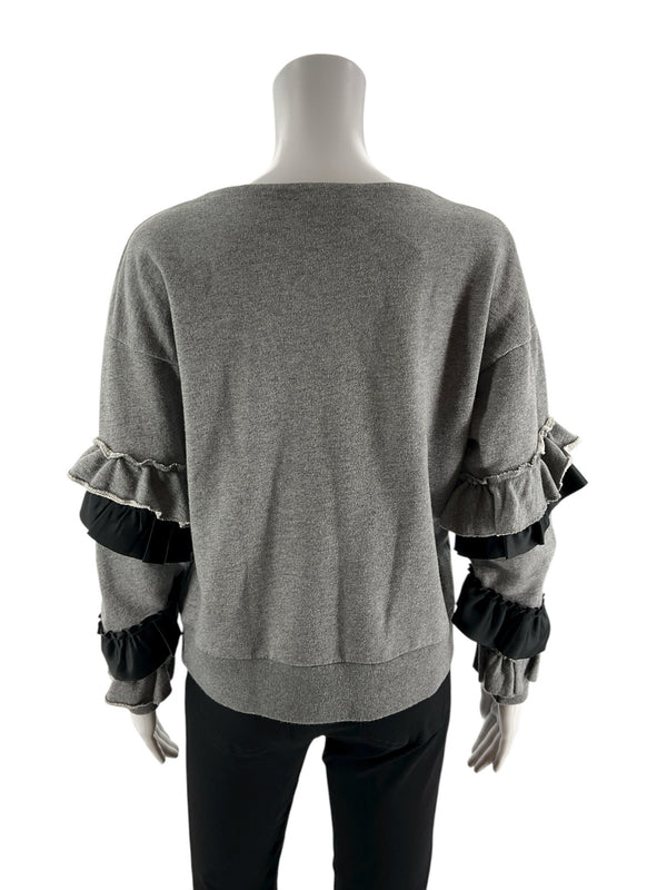 J Crew Gray/Black Heathered Pre-Owned Ladies Top - Size Small