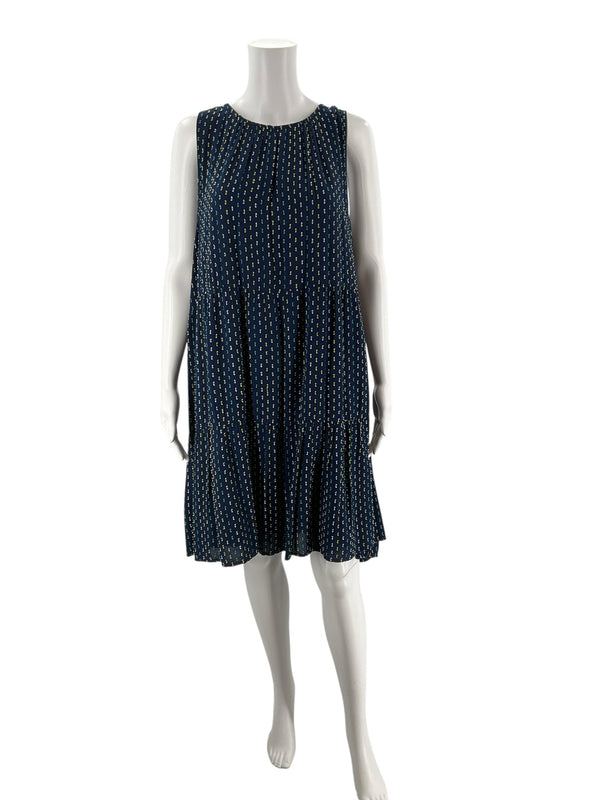Loft Navy/Green/Yellow Pre-Owned Ladies Dress - Size XL