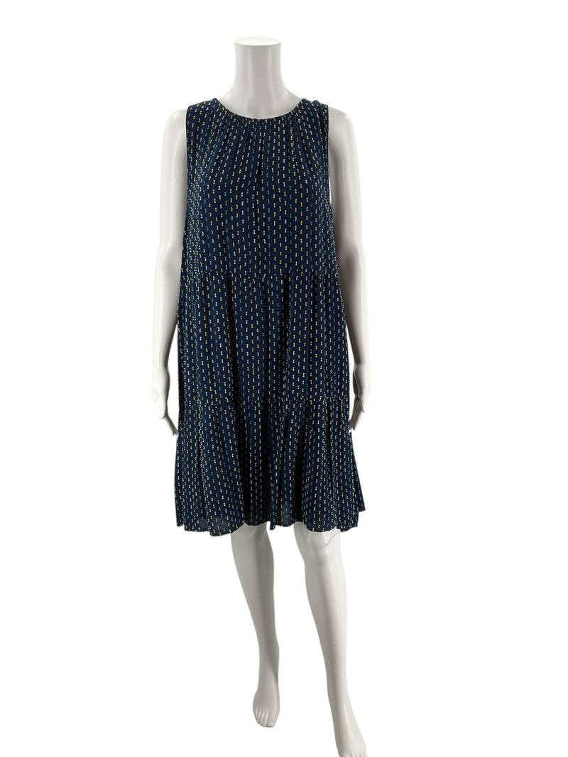Loft Navy/Green/Yellow Pre-Owned Ladies Dress - Size XL