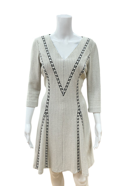 Antonio Melani Black &amp; White Geometric Print Sheath Dress Size 6