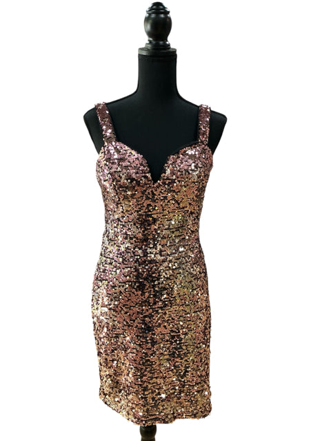 GUESS Rose Gold Sequin Bodycon Mini Dress NWT Size 6