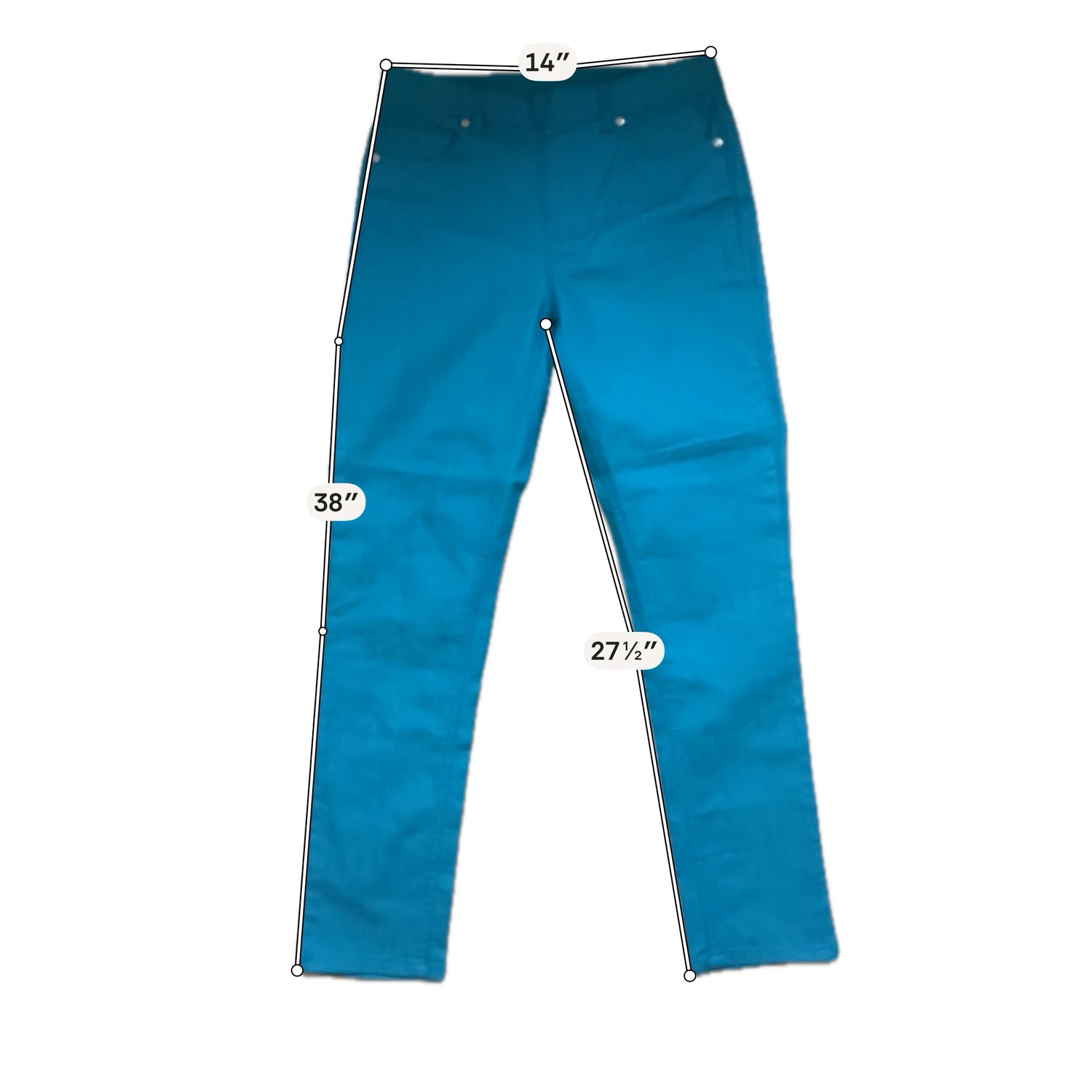 DG2 by Diane Gilman Teal Jeans Skinny Jeans Size Small Teal Stretch Ankle Pants - Size S