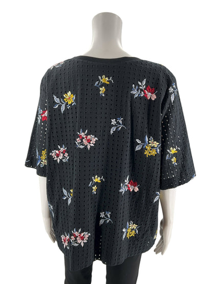 Ann Taylor Black/Multi Floral Pre-Owned Ladies Top - Size XL - Margaret’s Fine Consignment