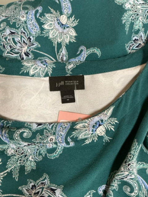 J. Jill Wearever Teal Paisley Floral Sleeveless Midi Dress Size Medium - ONLINE ONLY