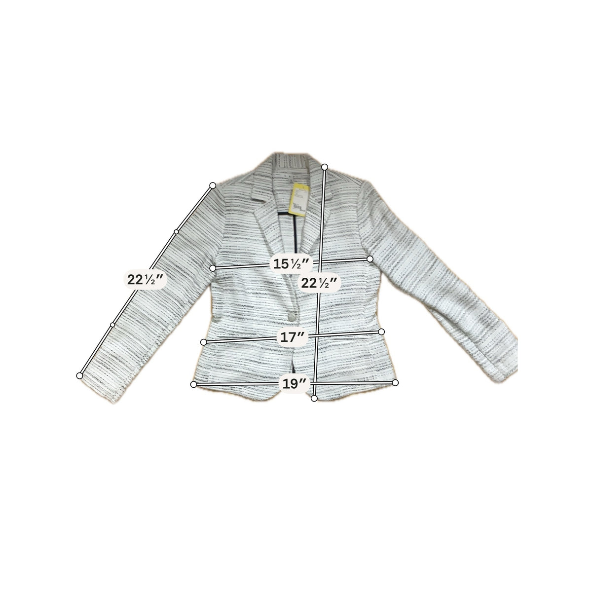 cabi Tuxedo Jacket Black &amp; White Basketweave Metallic Blazer Size 4