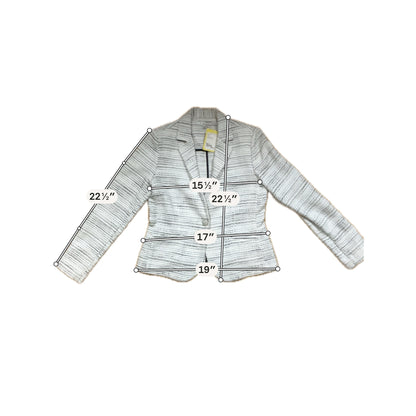 cabi Tuxedo Jacket Black &amp; White Basketweave Metallic Blazer Size 4