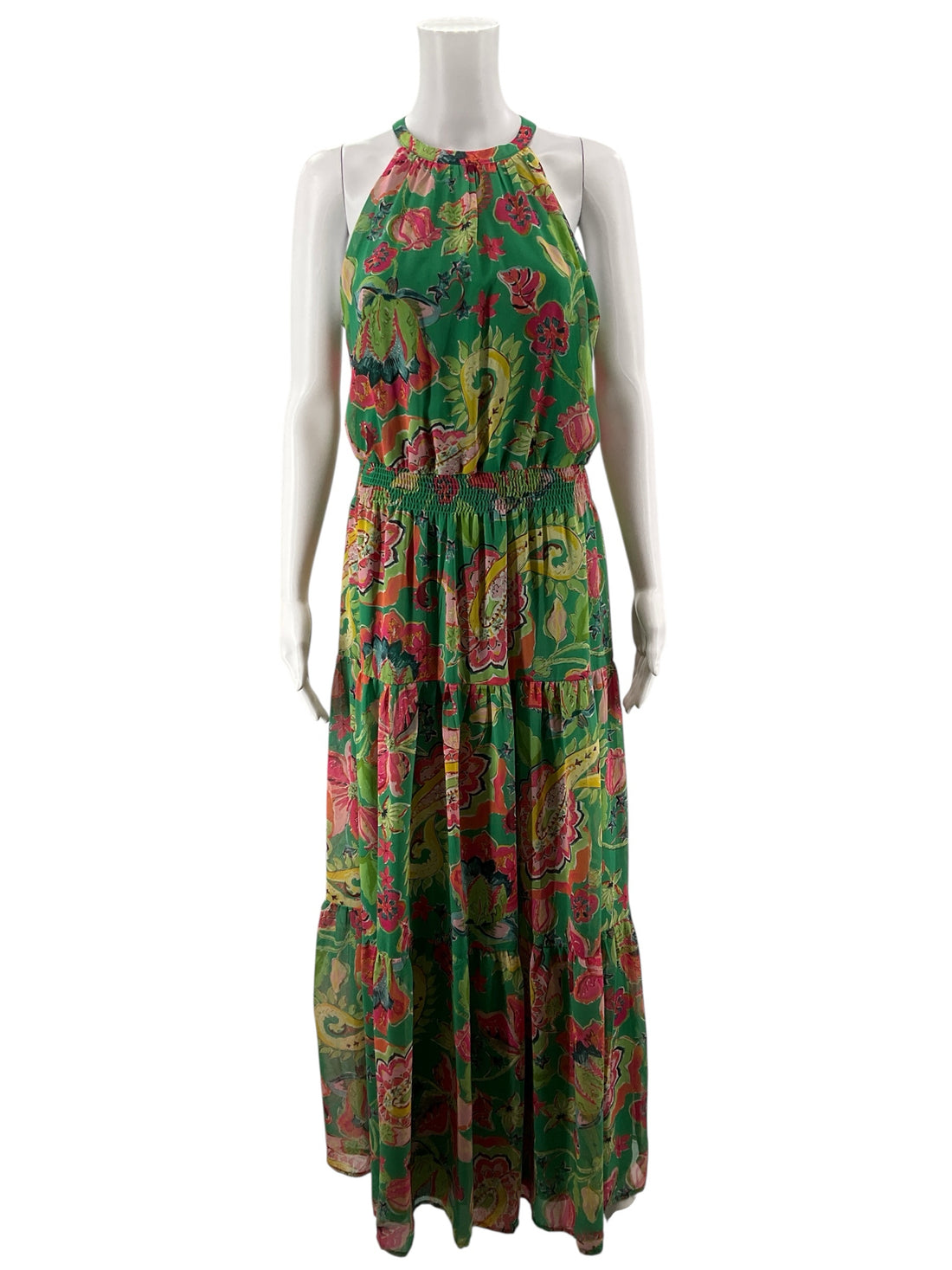 Tahari Green/Pink/Yellow Floral Pre-Owned Ladies Dress - Size 8