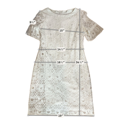 Liz Claiborne Cream Floral Lace Shift Dress Size 12