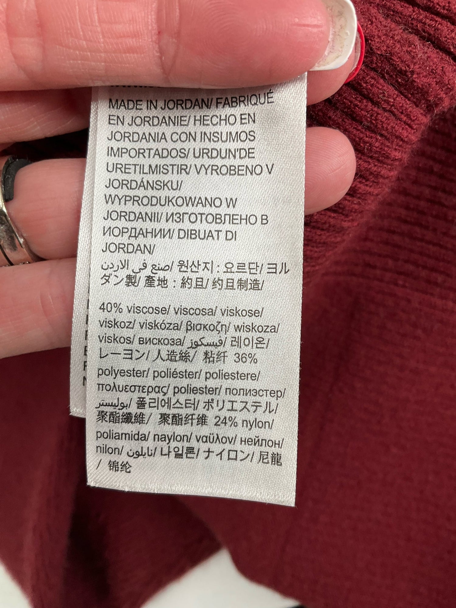 Calvin Klein -  Burgundy Solid Pre-Owned Ladies Casual Top - Size M