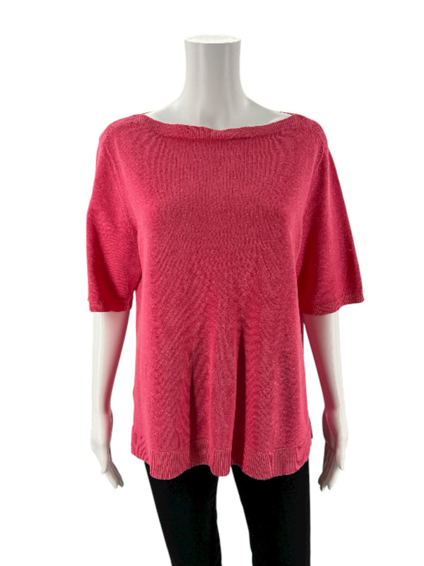 Ann Taylor Pink Solid Pre-Owned Ladies Top - Size Large