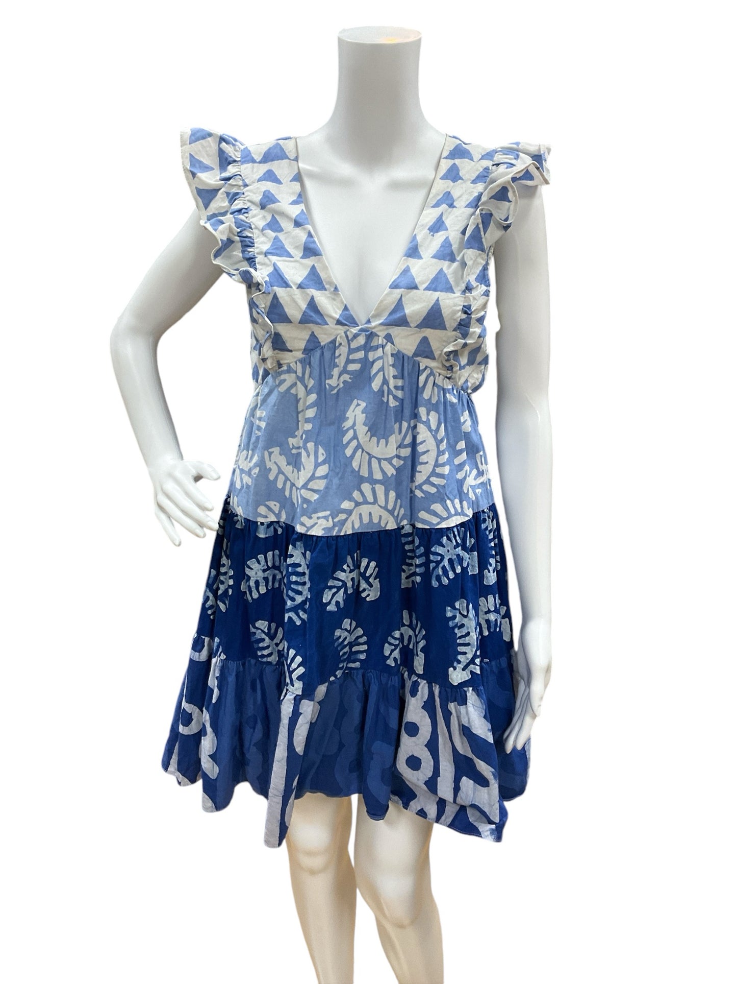 Aqua Studio Size S blue/white Print Dress