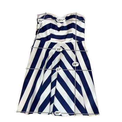 Jodi Kristopher Size 7 white/navy Stripe Pre-Owned Ladies Dress