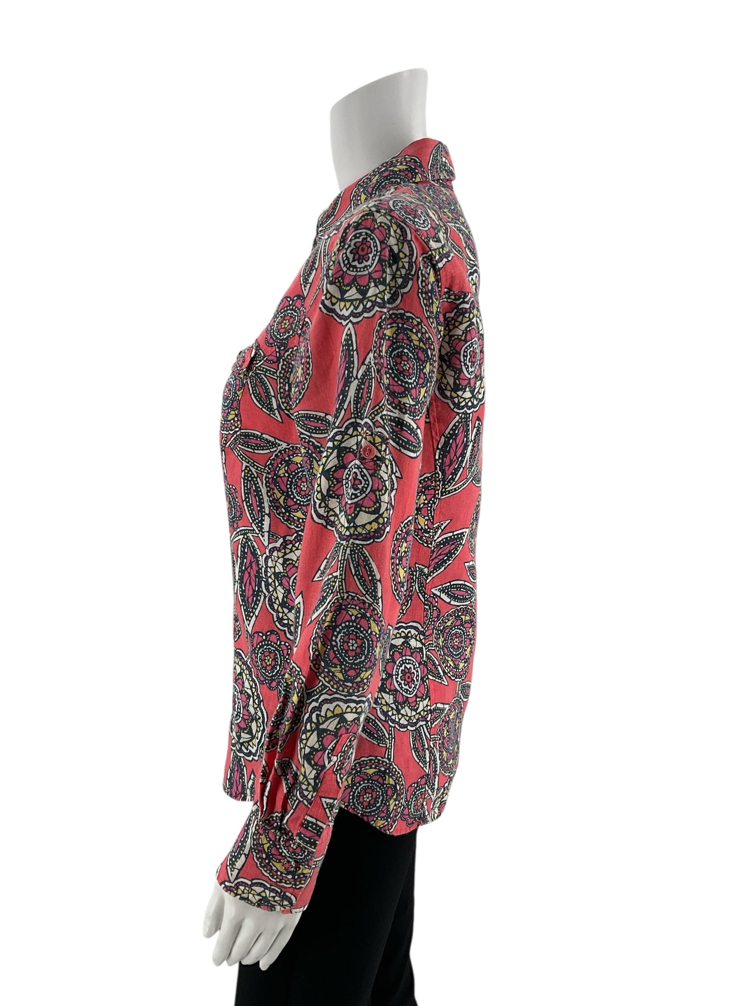 Charter Club Coral/Multi Print Pre-Owned Ladies Top - Size 4