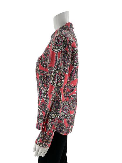 Charter Club Coral/Multi Print Pre-Owned Ladies Top - Size 4