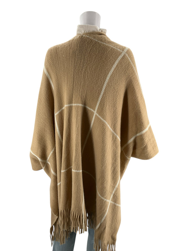 Vince Camuto Tan/Cream Plaid Pre-Owned Ladies Shrug - One Size Fits Most