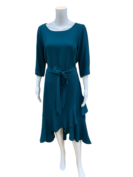 Maison Tara Size 14 Teal Solid Dress