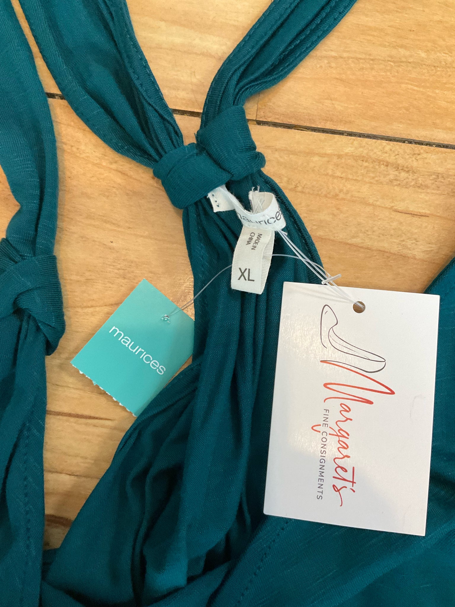 Maurices Knot Strap Racerback Swing Tank Top Teal XL NWT