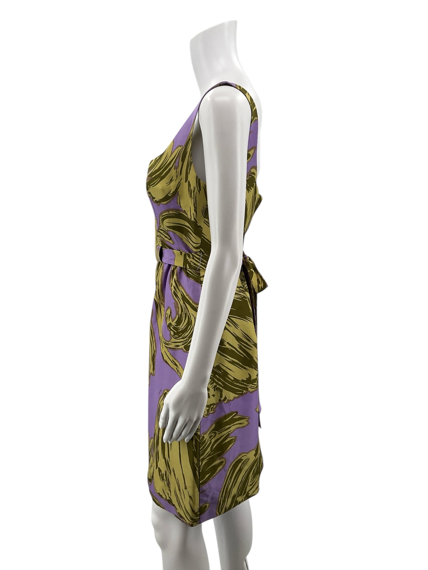 Milly Purple/Green Dress Purple/Green Print Pre-Owned Ladies Dress - Size 4 - Size 4