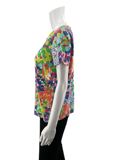 Talbots Blue/Multi Floral Pre-Owned Ladies Casual Top -  Size XL Petite