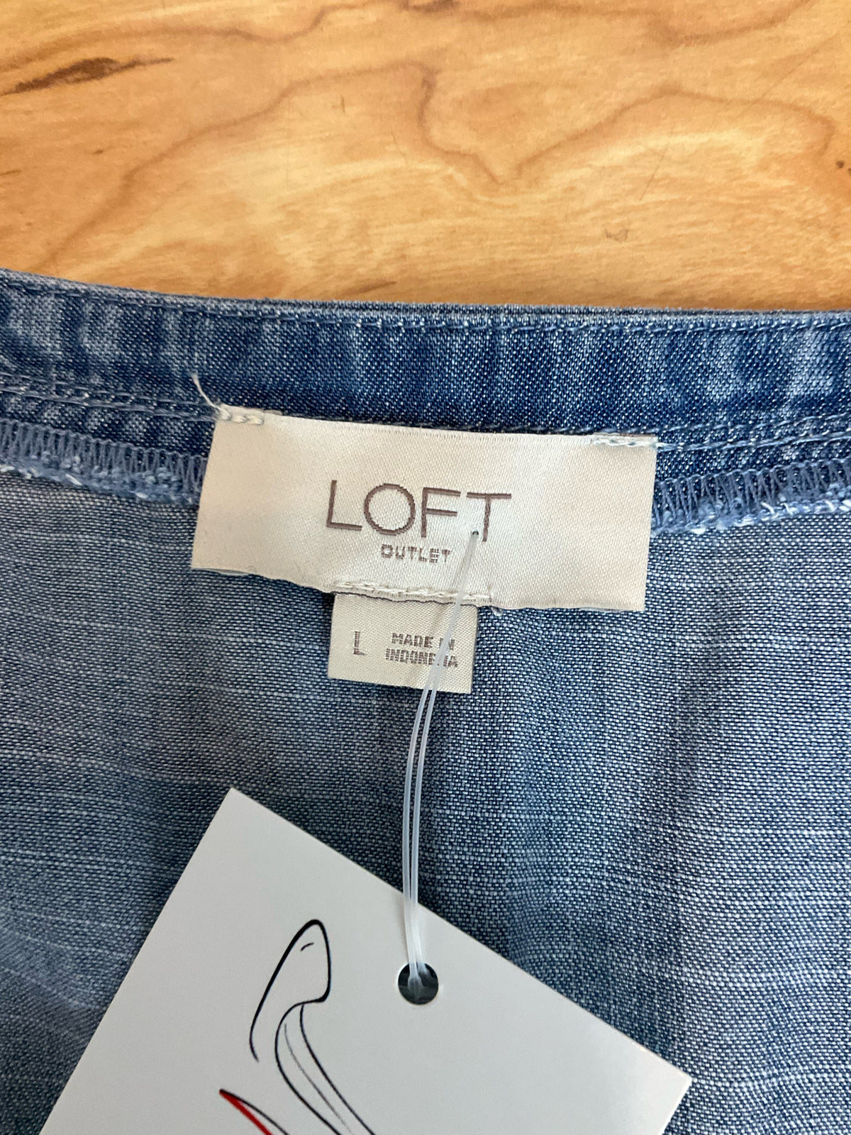 LOFT Outlet Chambray Lyocell Pocket Tunic Dress Size Large - ONLINE ONLY