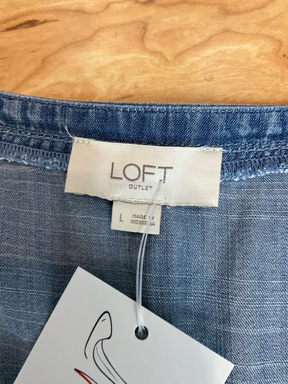LOFT Outlet Chambray Lyocell Pocket Tunic Dress Size Large - ONLINE ONLY