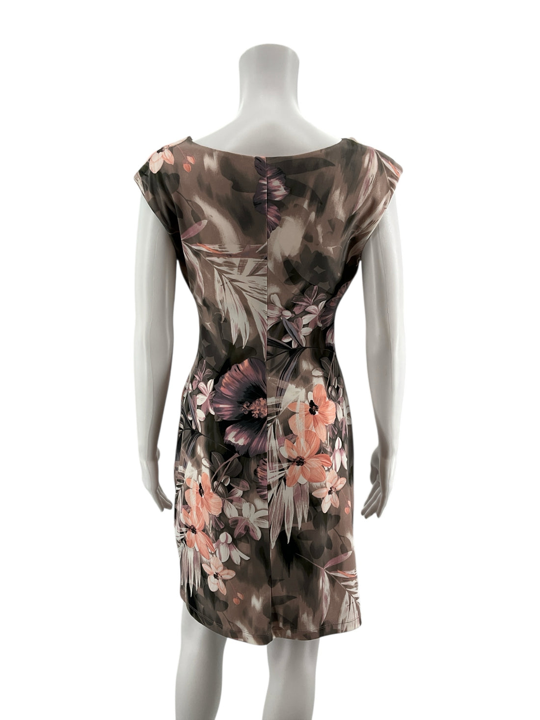 Connected Apparel Mauve/Purple Floral Pre-Owned Ladies Dress - Size 4 Petite