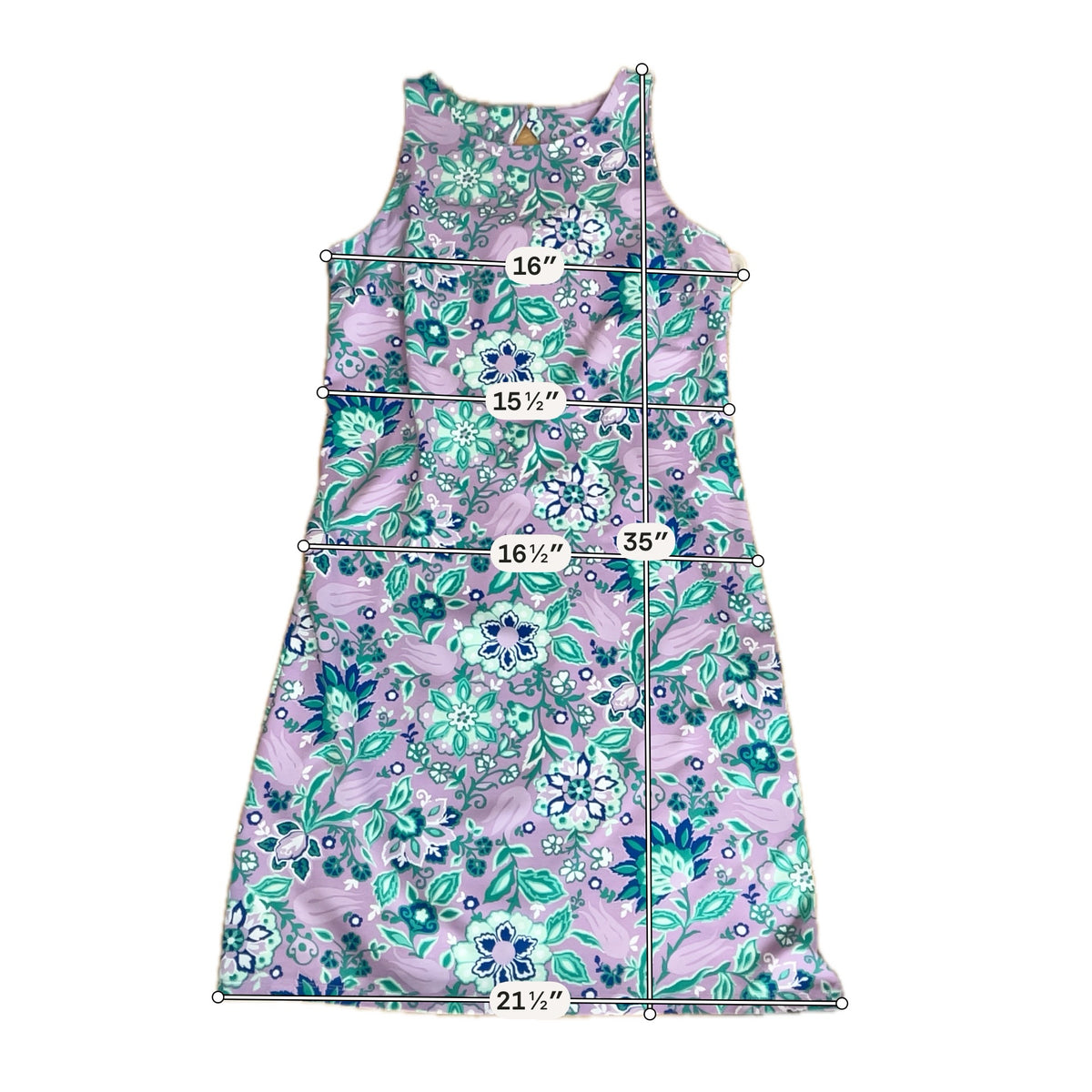 Talbots Petite Floral Keyhole Back Sheath Dress Lavender Green Size Small Petite