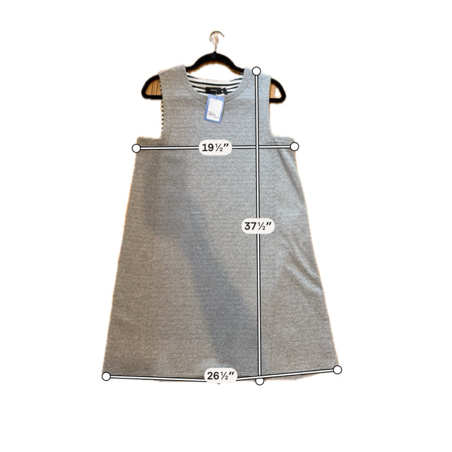 Theory Striped Terry Tent Dress Gray Sleeveless A-Line Shift Size Medium