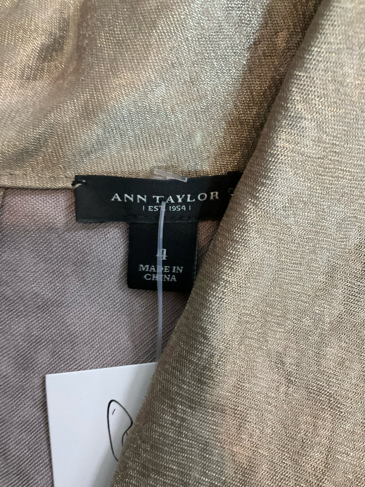Ann Taylor Metallic Gold Cowl Neck Sleeveless Top - Size 4 - ONLINE ONLY