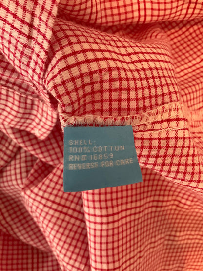 J. McLaughlin red/white Sleeveless Red Gingham Ruffle Sleeveless Top Size Small - Size S