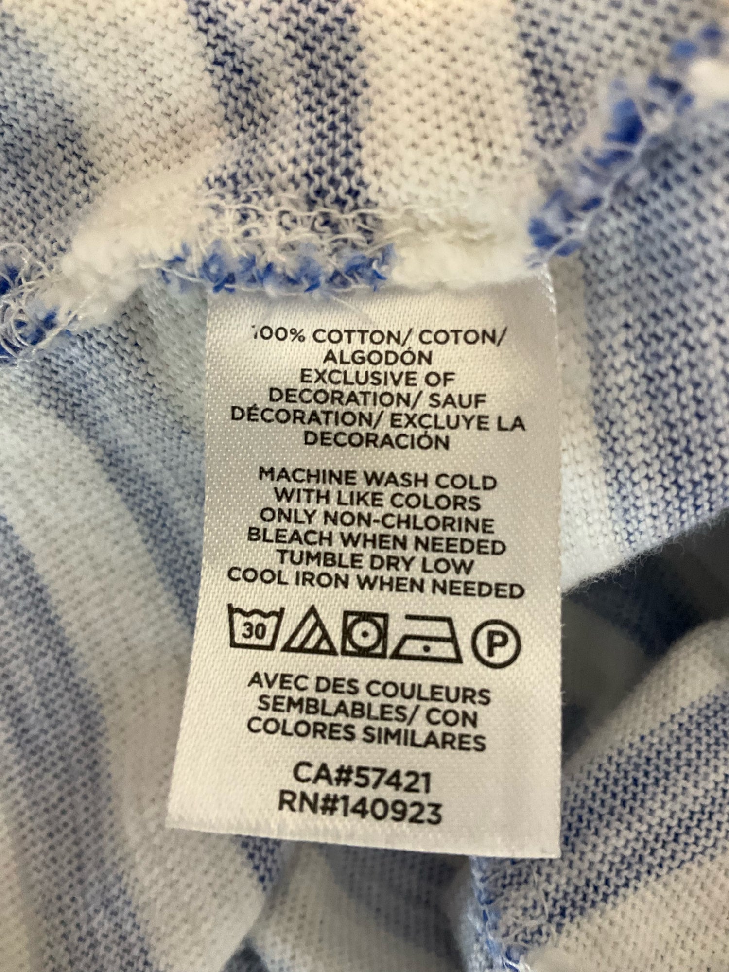 LOFT Lemon Embroidered Blue &amp;amp; White Striped Boatneck Top | Size XS- Downstairs