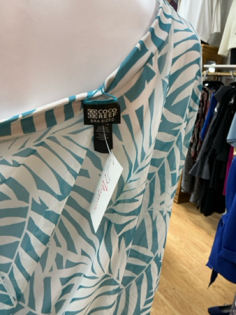 Coco Reef White/Turquoise Print Coverup - Size XL - Margaret’s Fine Consignment