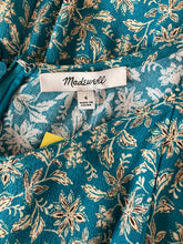 Madewell teal/tan Maxi Teal & Tan Floral Smocked Back Maxi Dress Size 4 - Size 4
