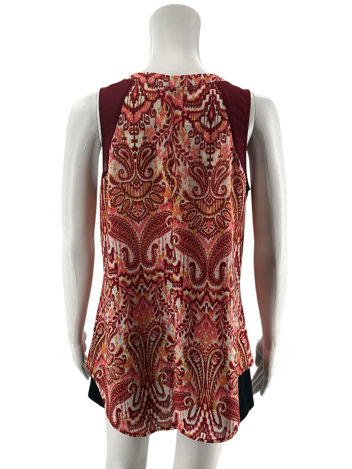 Sanctuary Kenji Paisley Swing Tank Top Womens Size Medium Maroon Ivory Sleeveless Boho - ONLINE ONLY