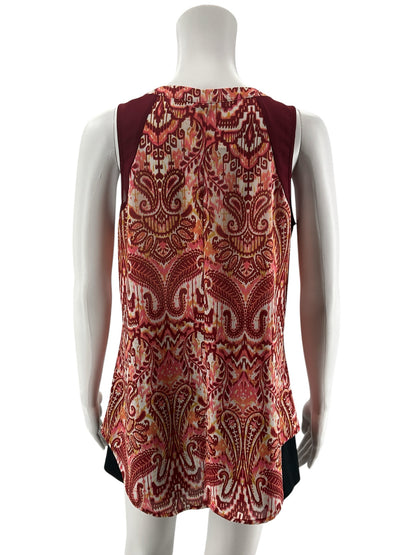 Sanctuary Kenji Paisley Swing Tank Top Womens Size Medium Maroon Ivory Sleeveless Boho - ONLINE ONLY