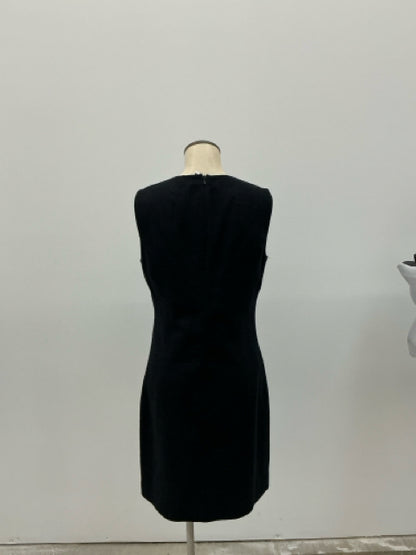 Carlisle Silk Sheath Little Black Dress with Gold Chain Waist Detail Size 4 - ONLINE ONLY