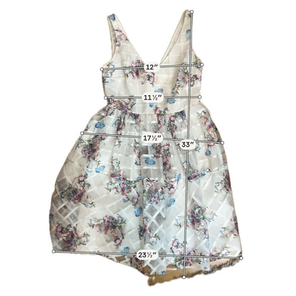 Maeve by Anthropologie Taffina Floral Grid Overlay Dress Size 0