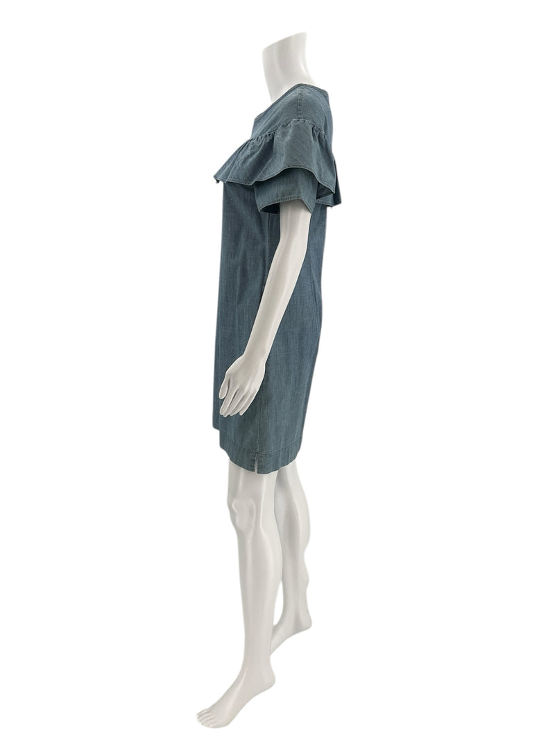 J Crew Blue Solid Pre-Owned Ladies Dress - Size 0 Petite - Margaret’s Fine Consignment