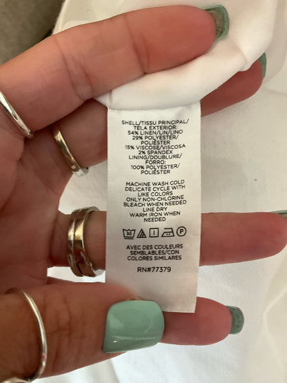 Ann Taylor White Linen Blend Sheath Dress Petite Size 4P