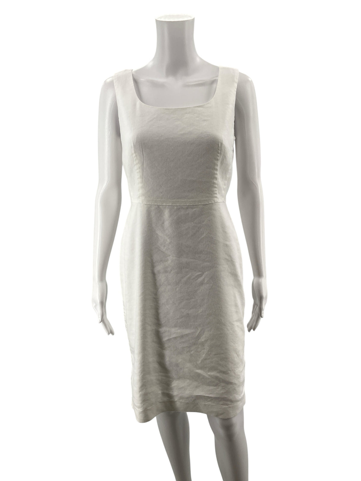 Ann Taylor White Linen Blend Sheath Dress Petite Size 4P - ONLINE ONLY