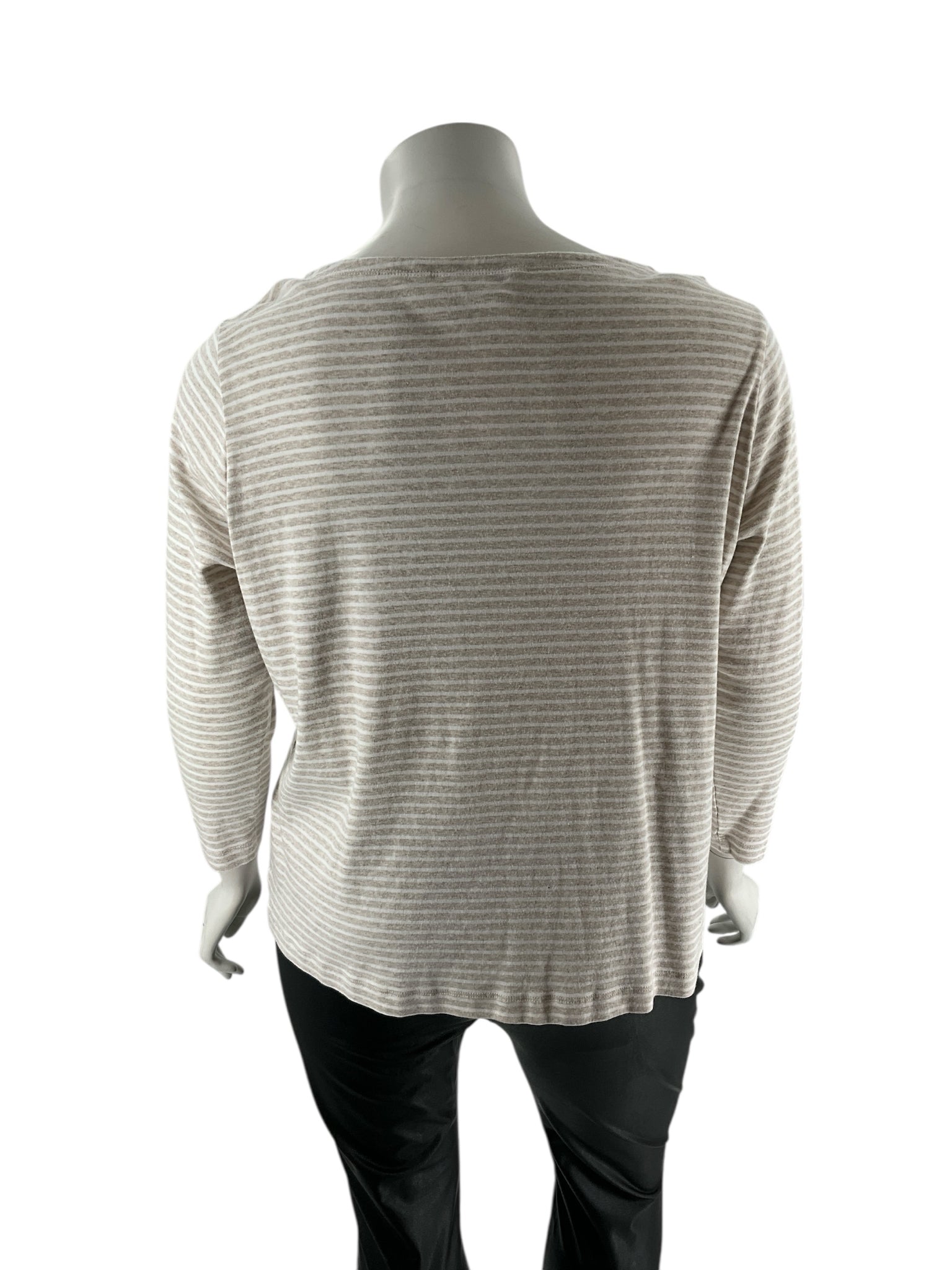 Vineyard Vines Tan/White Stripe Pre-Owned Ladies Top - Size 3X